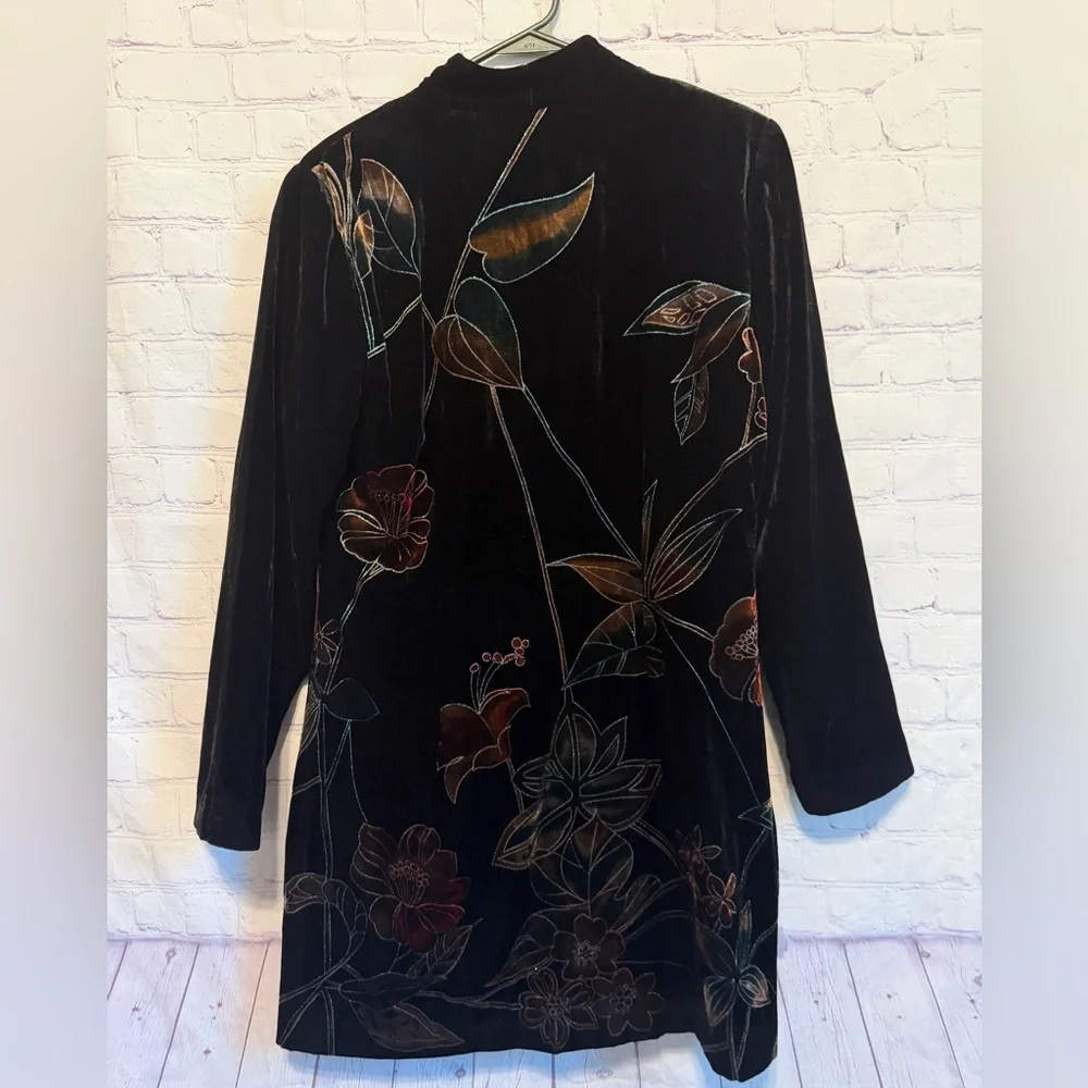 Coldwater Creek Black Velvet Floral Blazer - Picture 6 of 12
